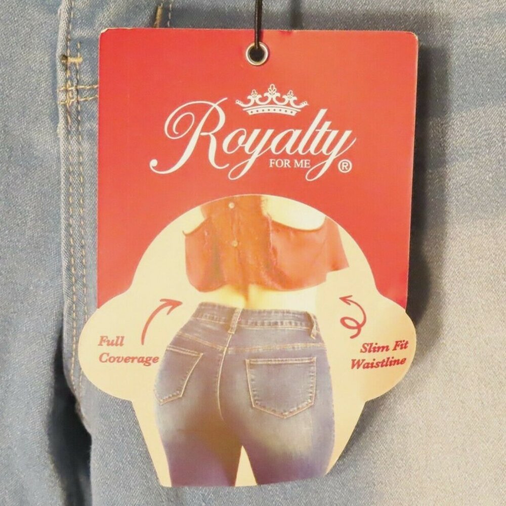 NWT Womens Jeans Royalty For Me 12 Light Wash Stretch Ankle High Rise Slim Fit - Picture 6 of 9